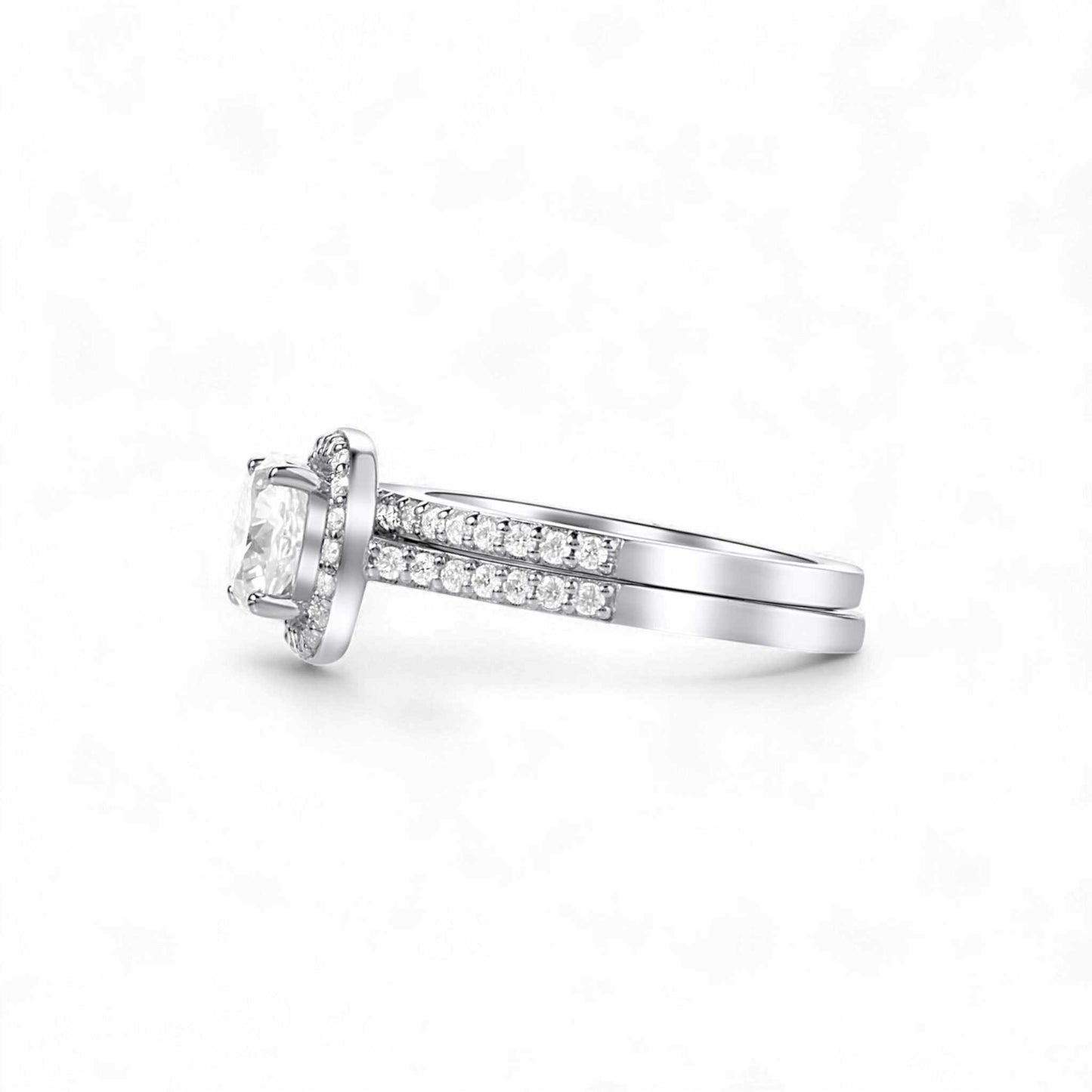 Diamond ring with a white background