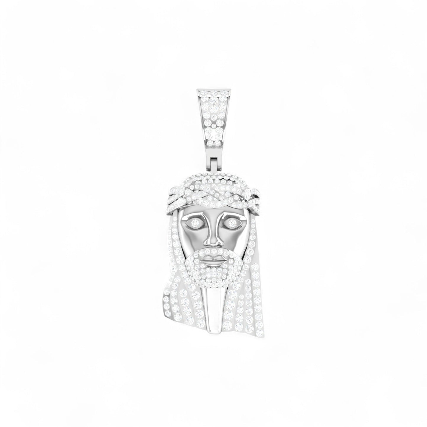 Jesus Natural Diamond Pendant in 18K Gold