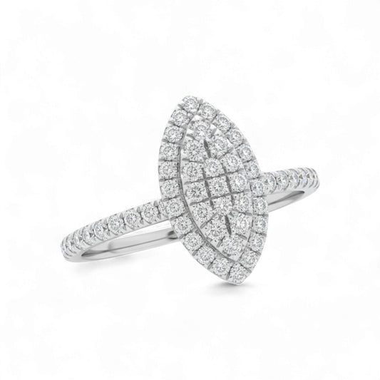 Diamond ring with a white background