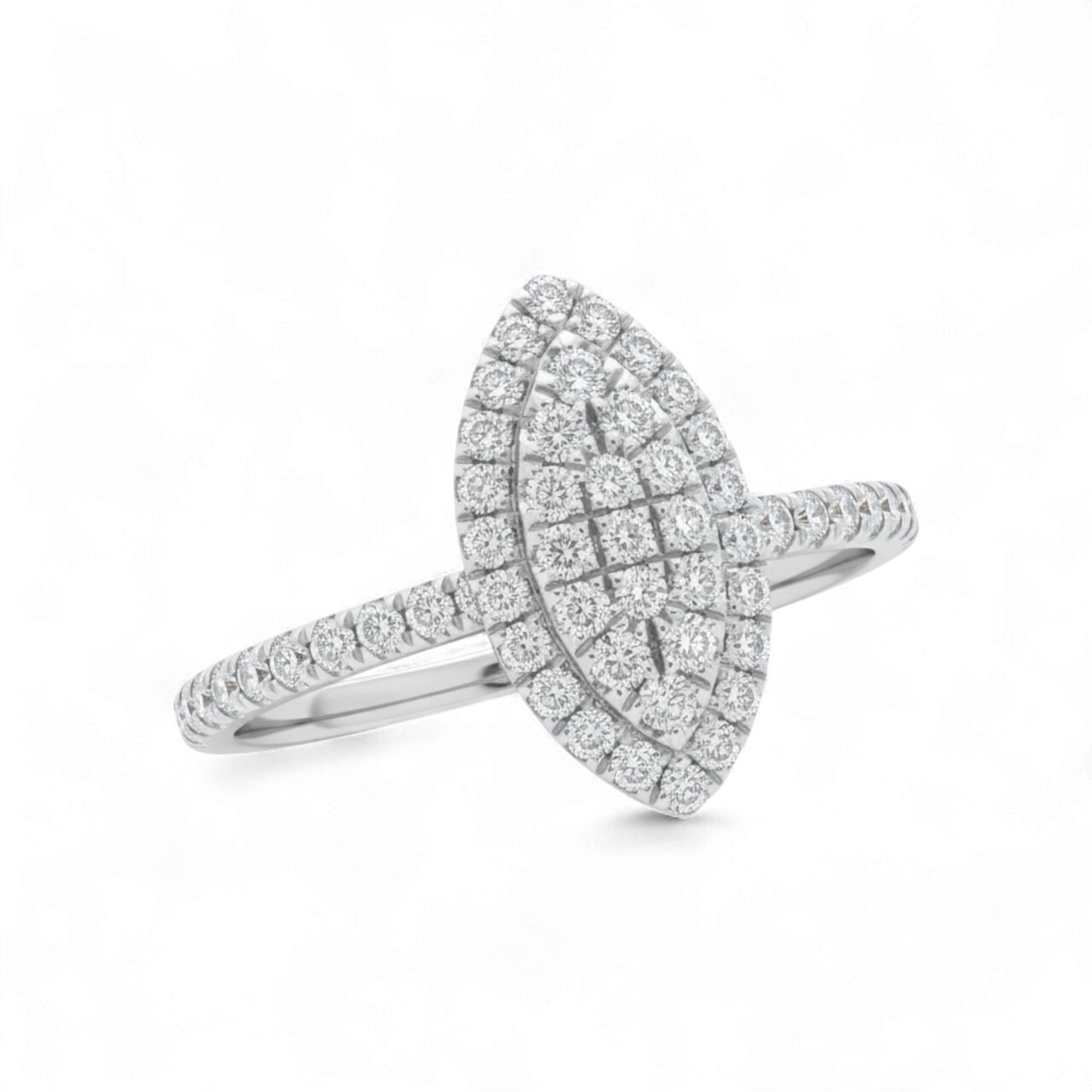 Diamond ring with a white background