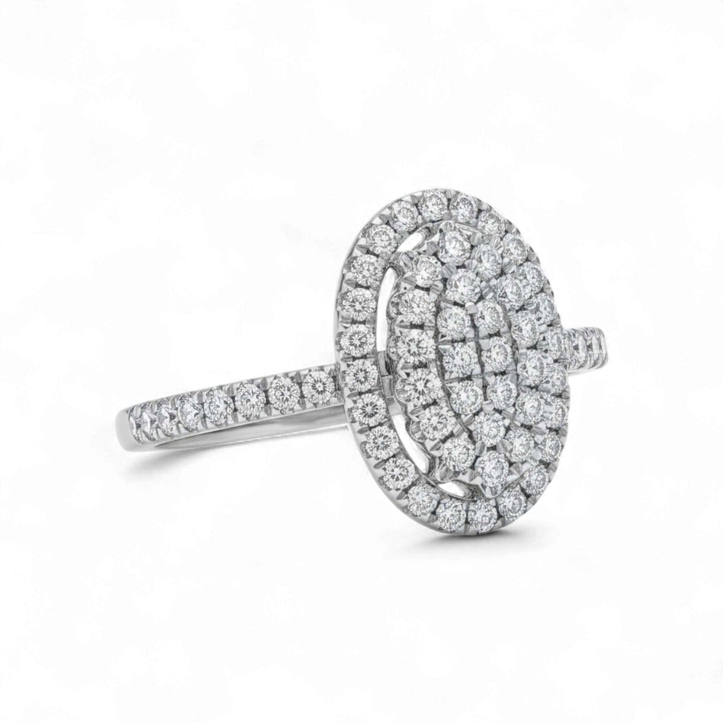 Diamond ring with a white background