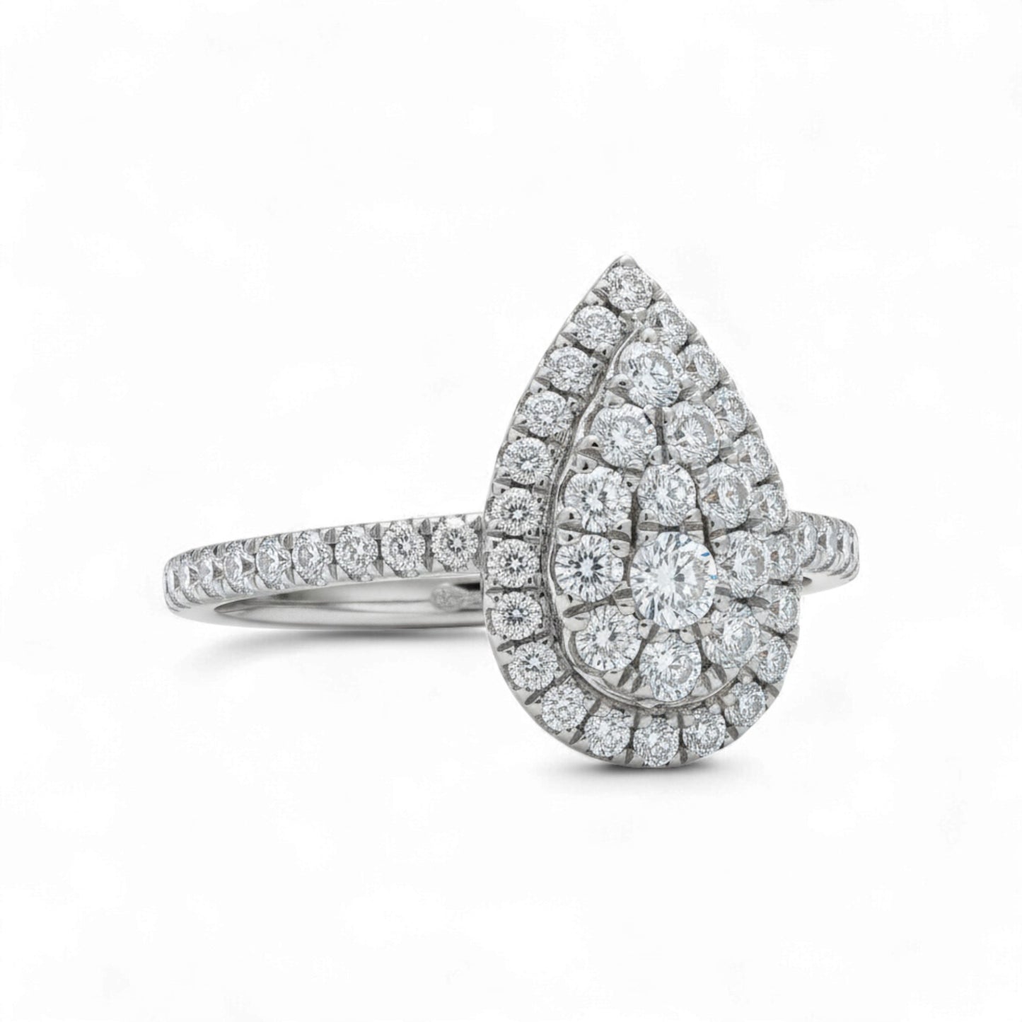 Julie Pear Cut Natural Diamond Engagement Ring in 18KT Gold