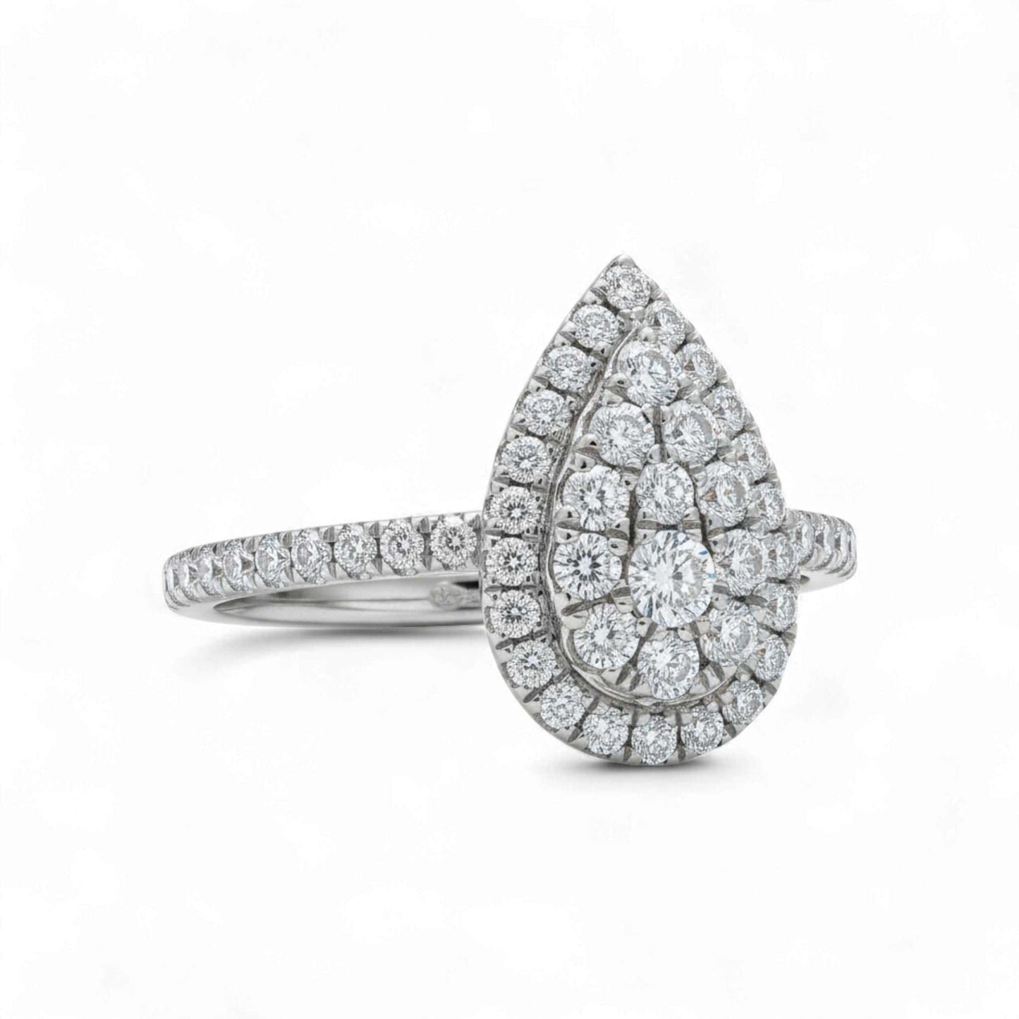Julie Pear Cut Natural Diamond Engagement Ring in 18KT Gold