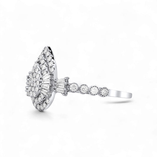 Lucy Pear Cut CZ Engagement Ring in 925 Sterling Silver