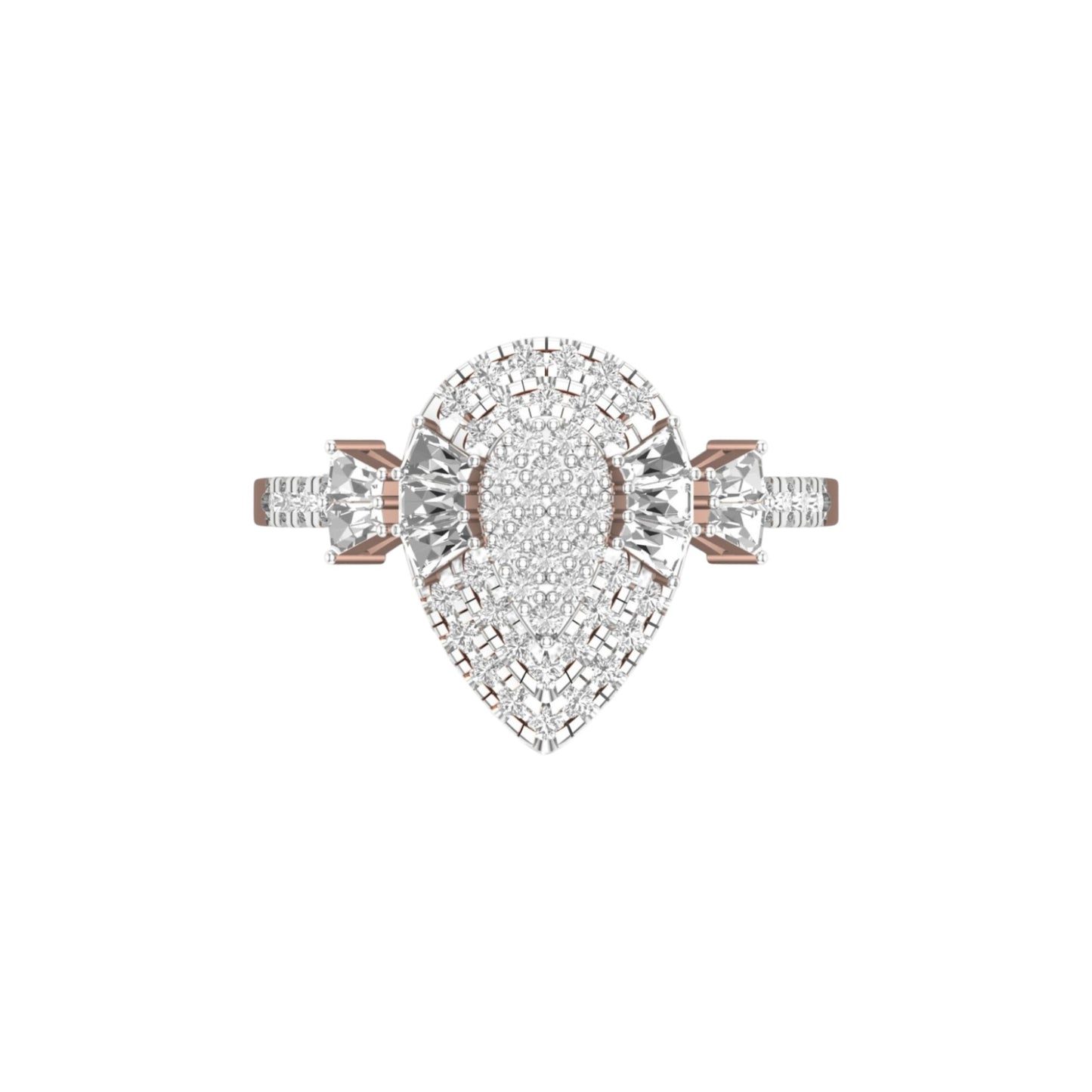Lucy Pear Cut Diamond Engagement Ring in 18K Gold