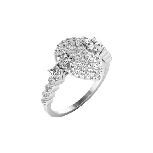 Lucy Pear Cut Diamond Engagement Ring in 18K Gold