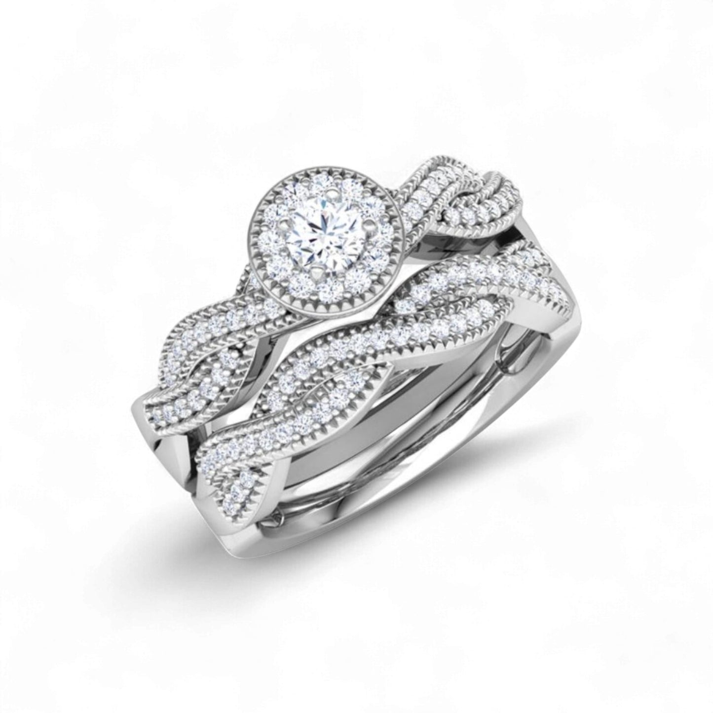 Mira CZ Bride Set in 18K Gold