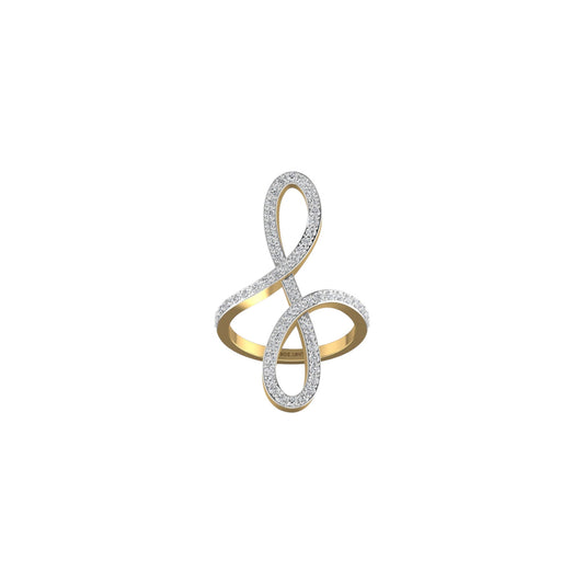 Oiza Infinie Pave Diamond Ring in 18K Gold
