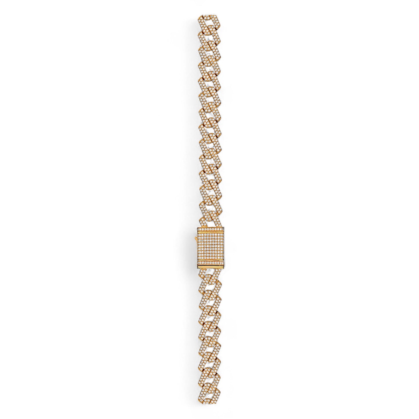 Gold bracelet on a white background