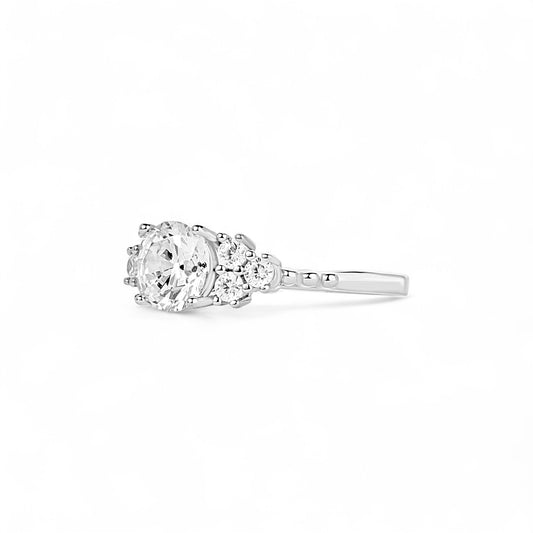 Tare CZ Engagement Ring in 925 Sterling Silver