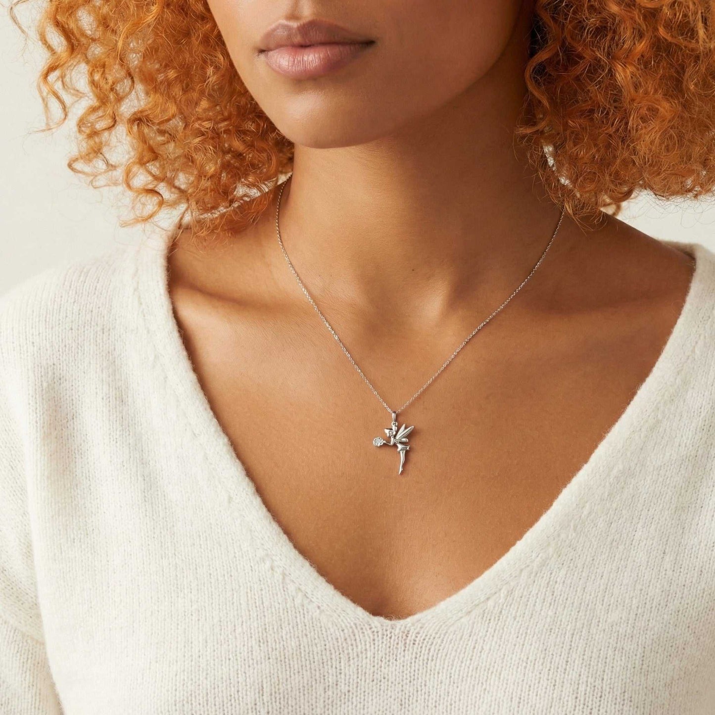 Tinkerbell Moissanite Pendant Necklace in 925 Sterling Silver