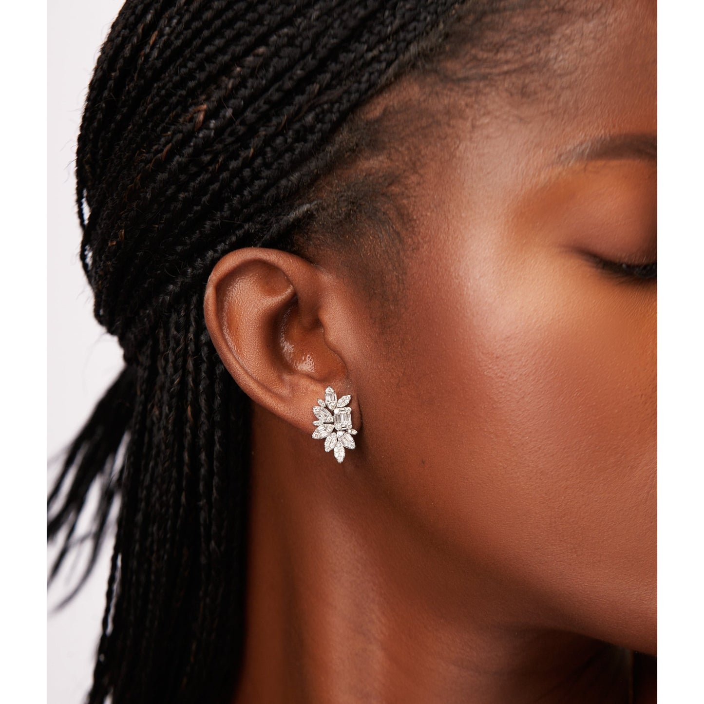 Lyra Diamond Studs in 18k Gold
