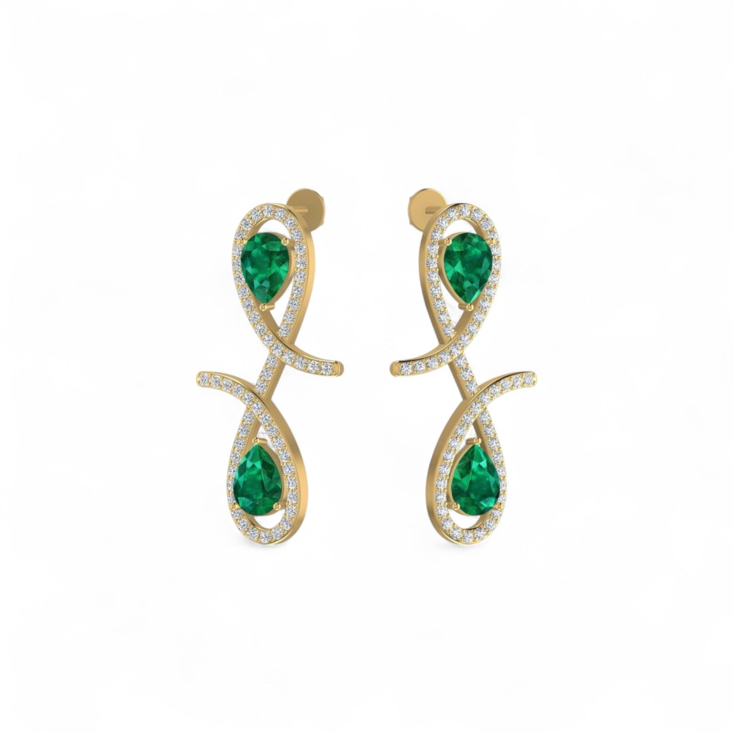 Oiza Infinie Colored Diamond Earrings in 18K Gold