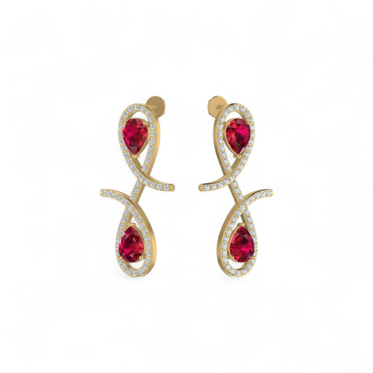 Oiza Infinie Colored Diamond Earrings in 18K Gold
