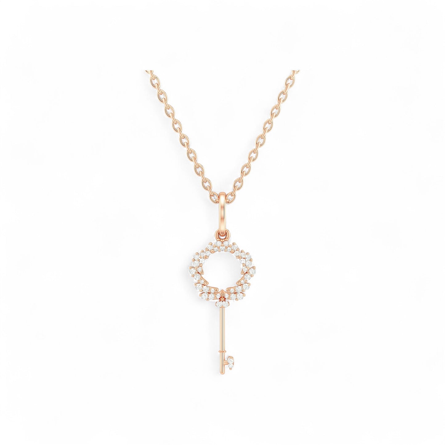 BOZ Forever Key Diamond Necklace in 18K Gold