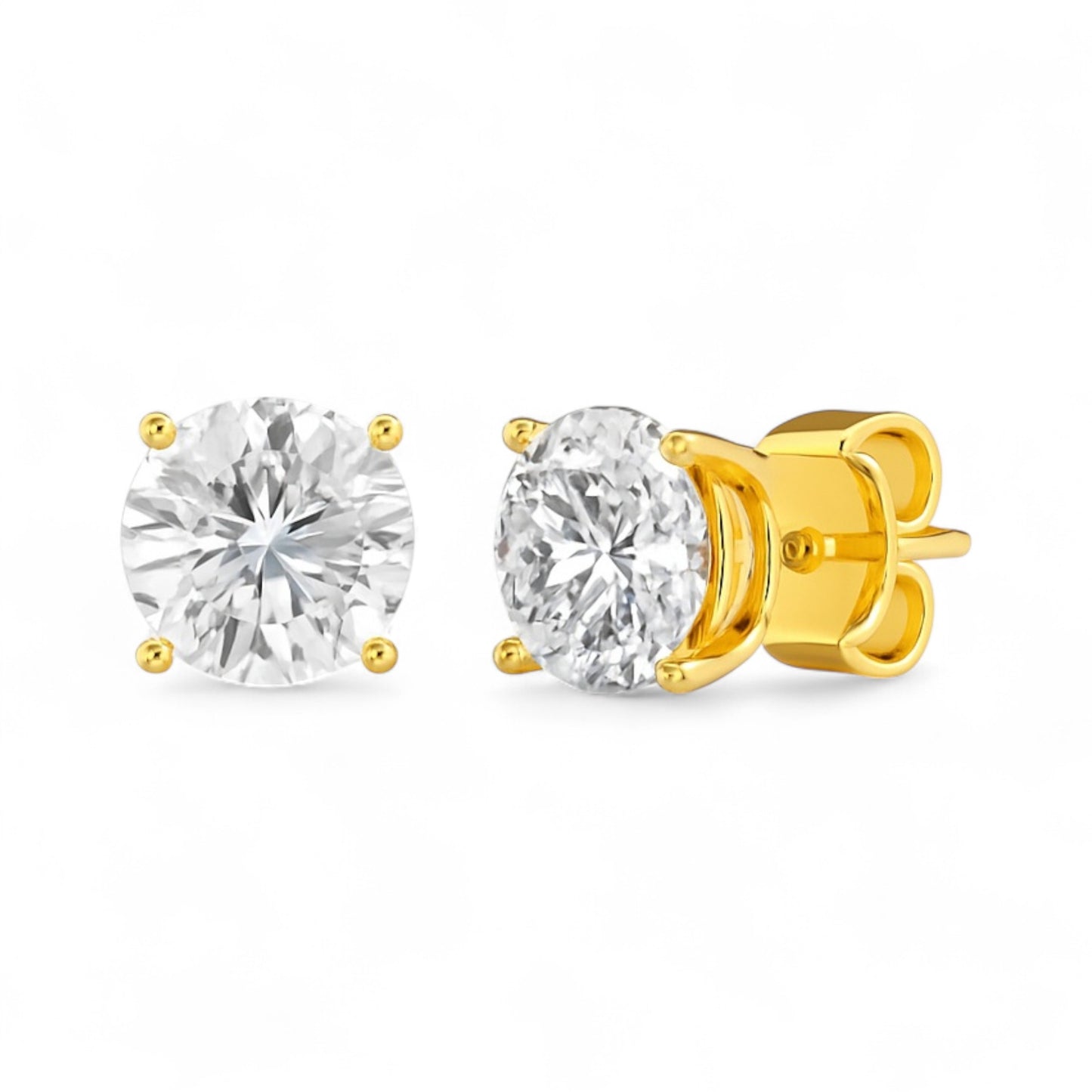 2.5MM Natural Diamond Studs in 18K Gold