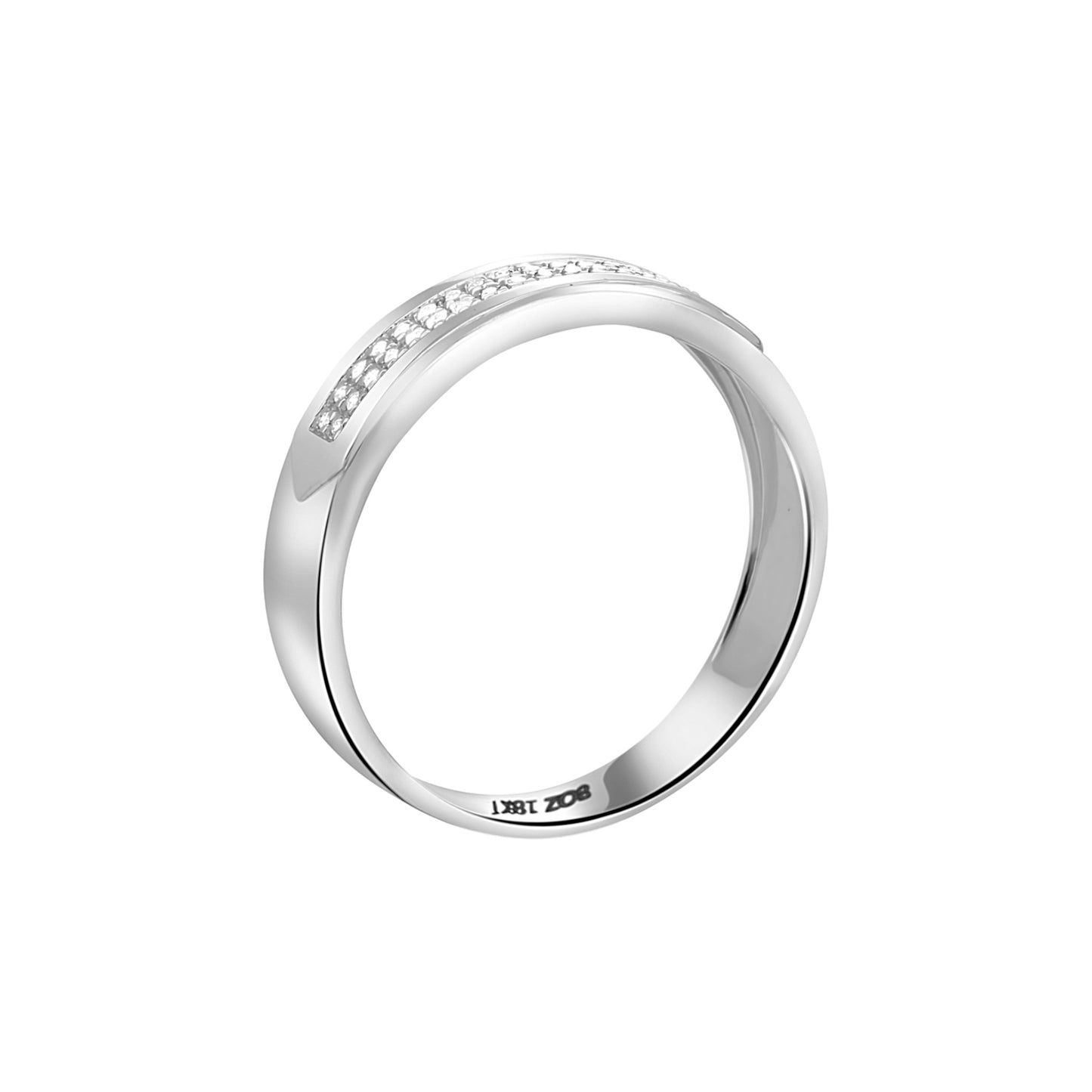 Zion Natural Diamond Band in 18K Gold