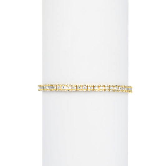 Baguette Cut Diamond Bracelets in 18KT Gold