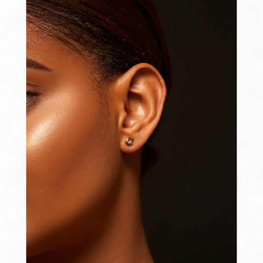 Belle Knot Natural Diamond Studs in 18K Gold