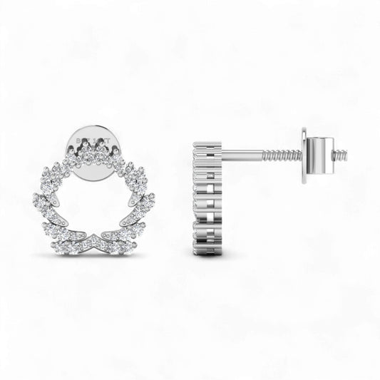 Boz Forever Single Motif Diamond Studs in 18K Gold