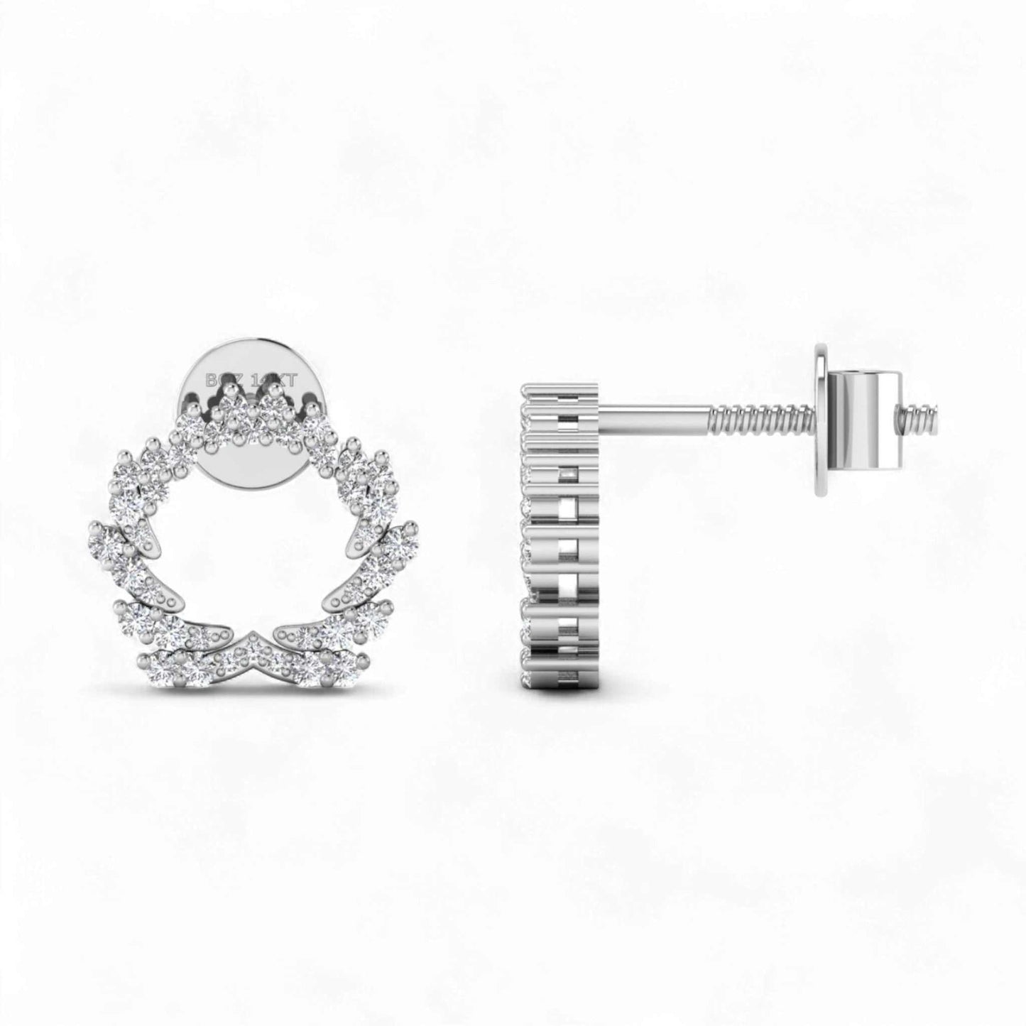 Boz Forever Single Motif Diamond Studs in 18KT Gold