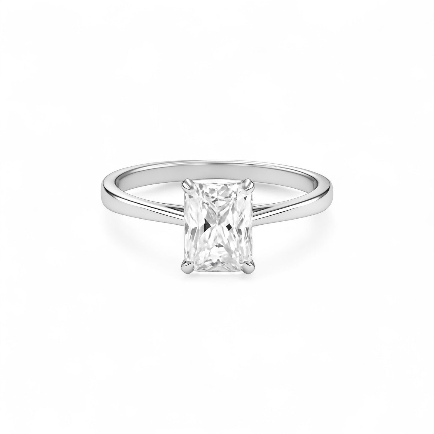 Celine Moissanite & Diamond Engagement Ring in 18K Gold
