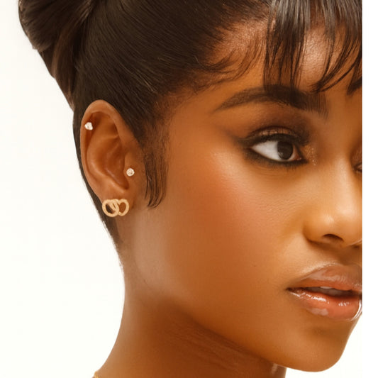 Eternal Love Natural Diamond Earrings in 18K Gold