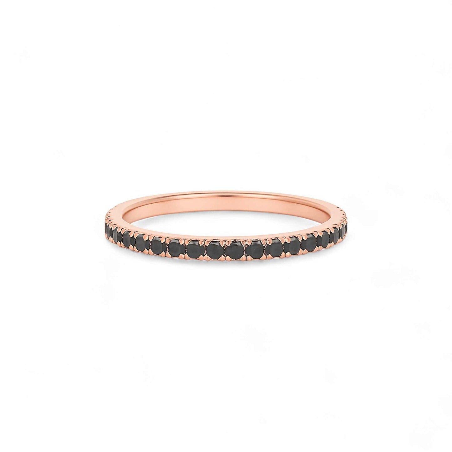 1.5MM Pave Black Diamond Band in 10K Gold