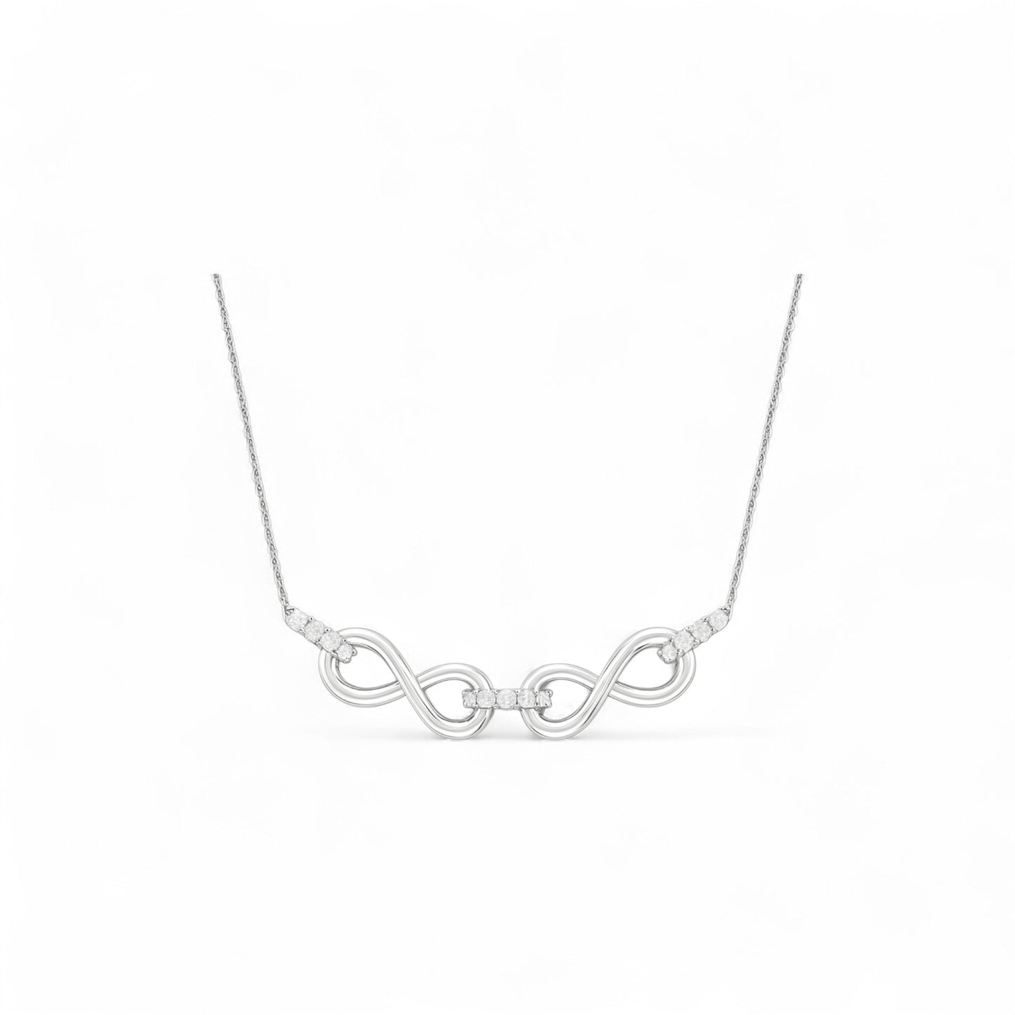 Joan Horizontal Diamond Necklace in 18K Gold