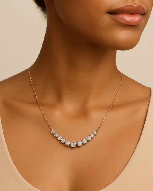 Arleth Tennis Diamond Necklace in 18K Gold