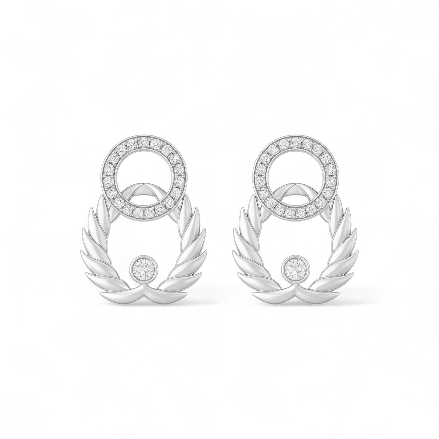 Circle of Triumph Natural Diamond Earrings in 18K Gold