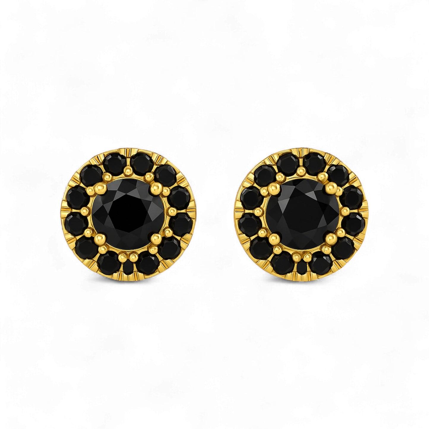 Tania Black Diamond Stud Earrings in 18K Gold