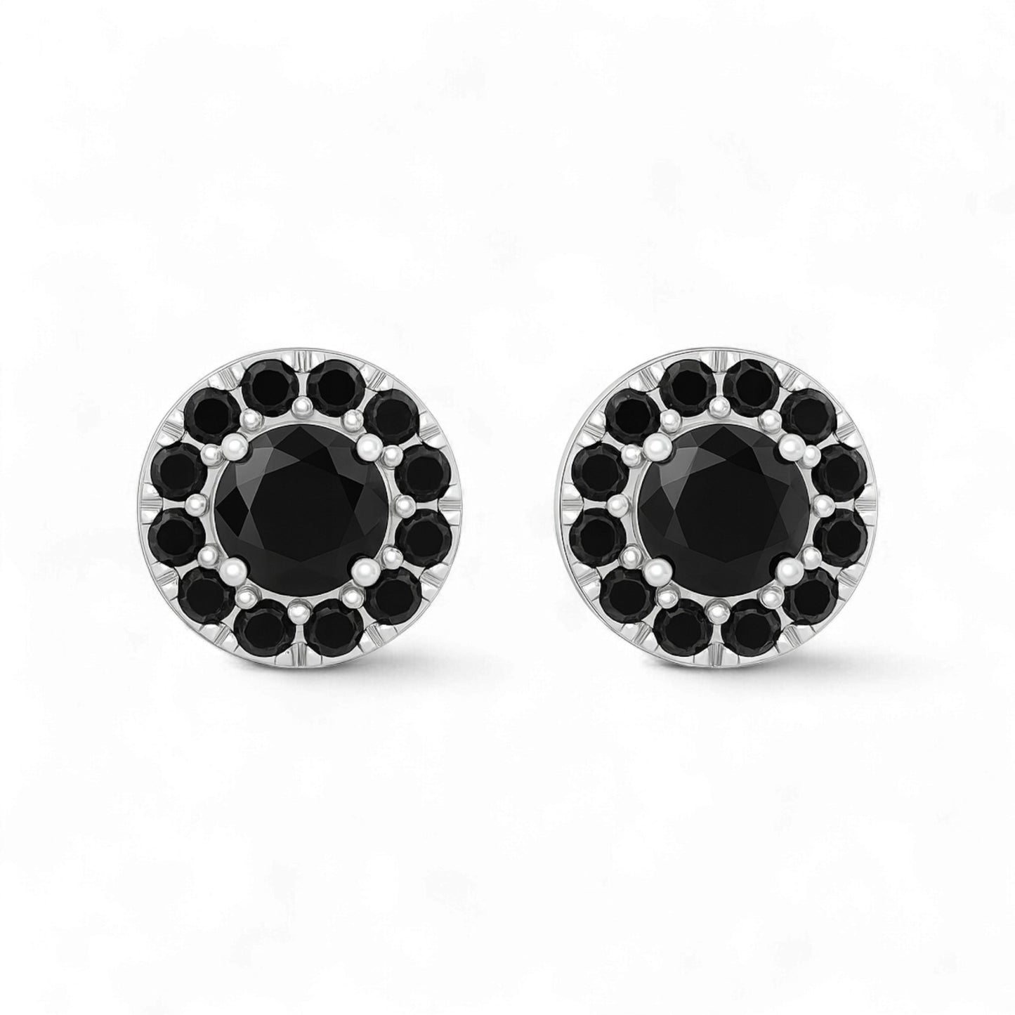 Tania Black Diamond Stud Earrings in 18K Gold