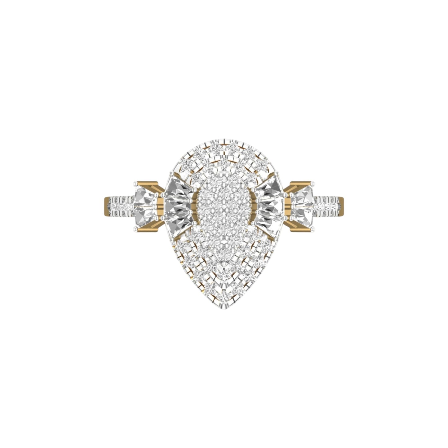 Lucy Pear Cut Diamond Engagement Ring in 18K Gold