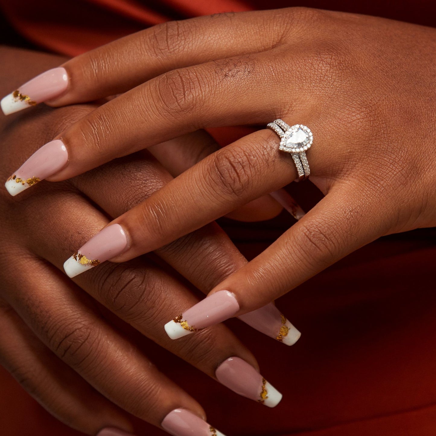 Classic Pear Cut CZ Bride Set in 925 Sterling Silver