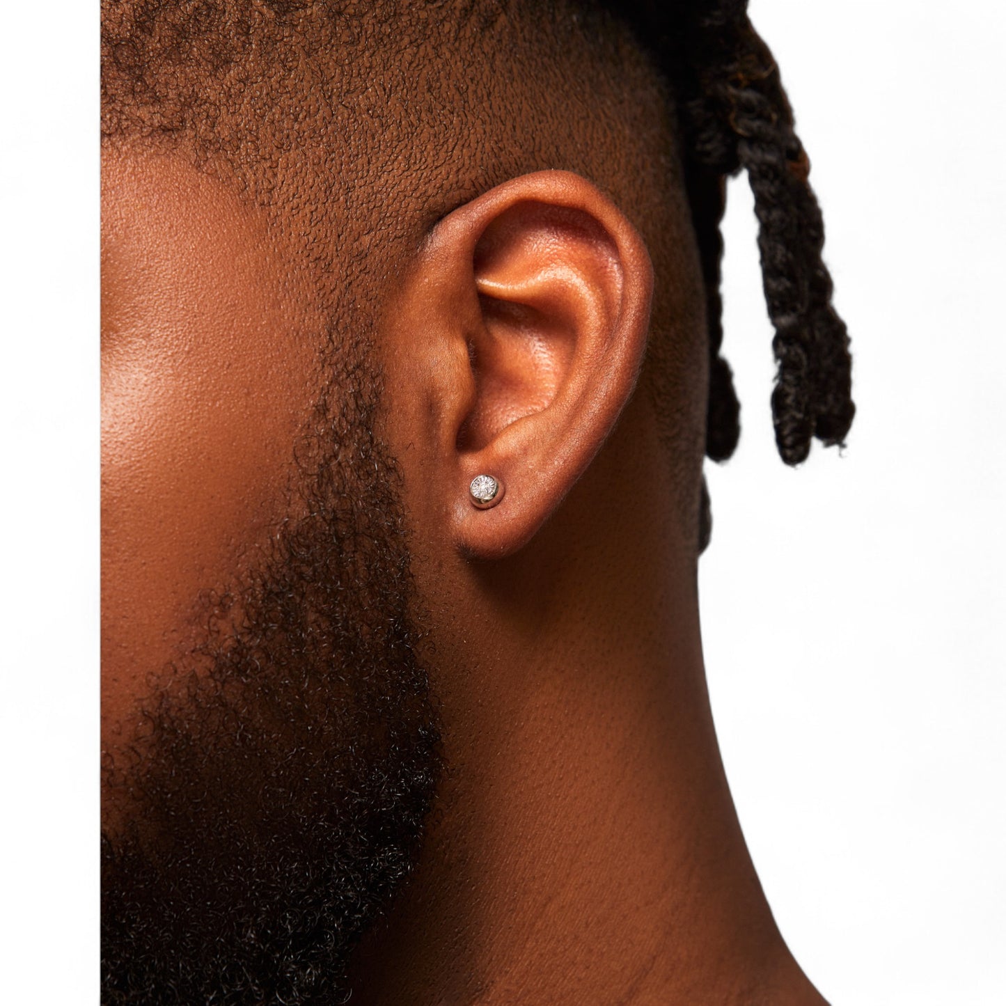 Bezel Diamond Studs in 18K Gold