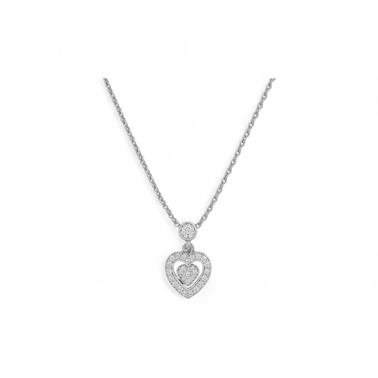 Drop Heart Moissanite Necklace in 925 Sterling Silver