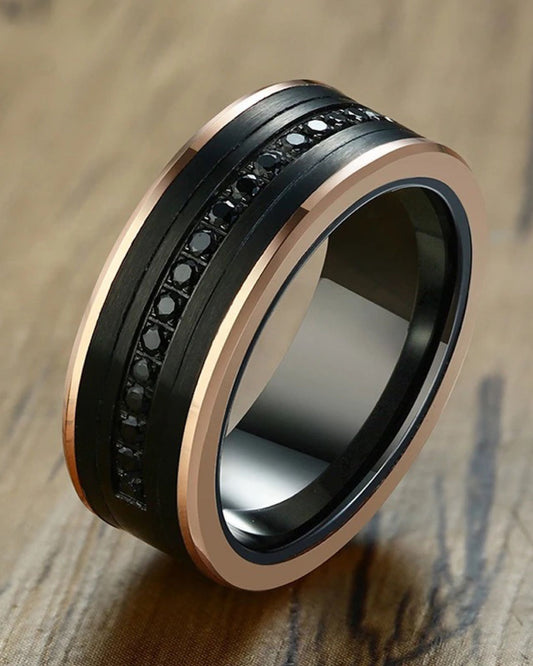 Executive Black Sapphire Tungsten Carbide Ring