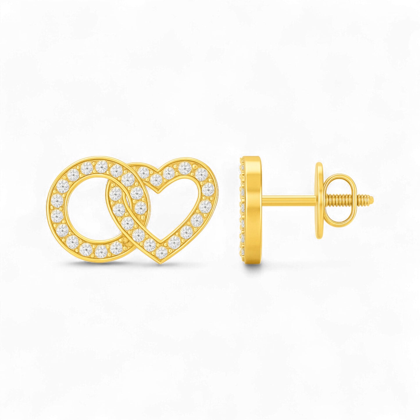 Eternal Love Natural Diamond Earrings in 18K Gold