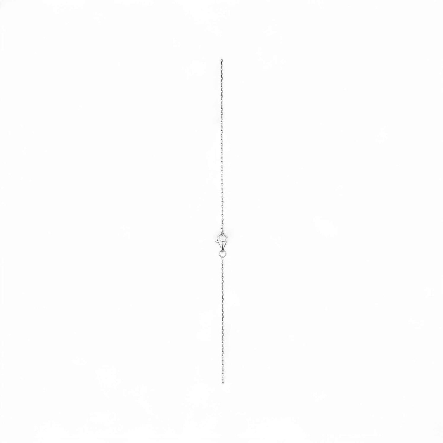 Silver necklace on a white background