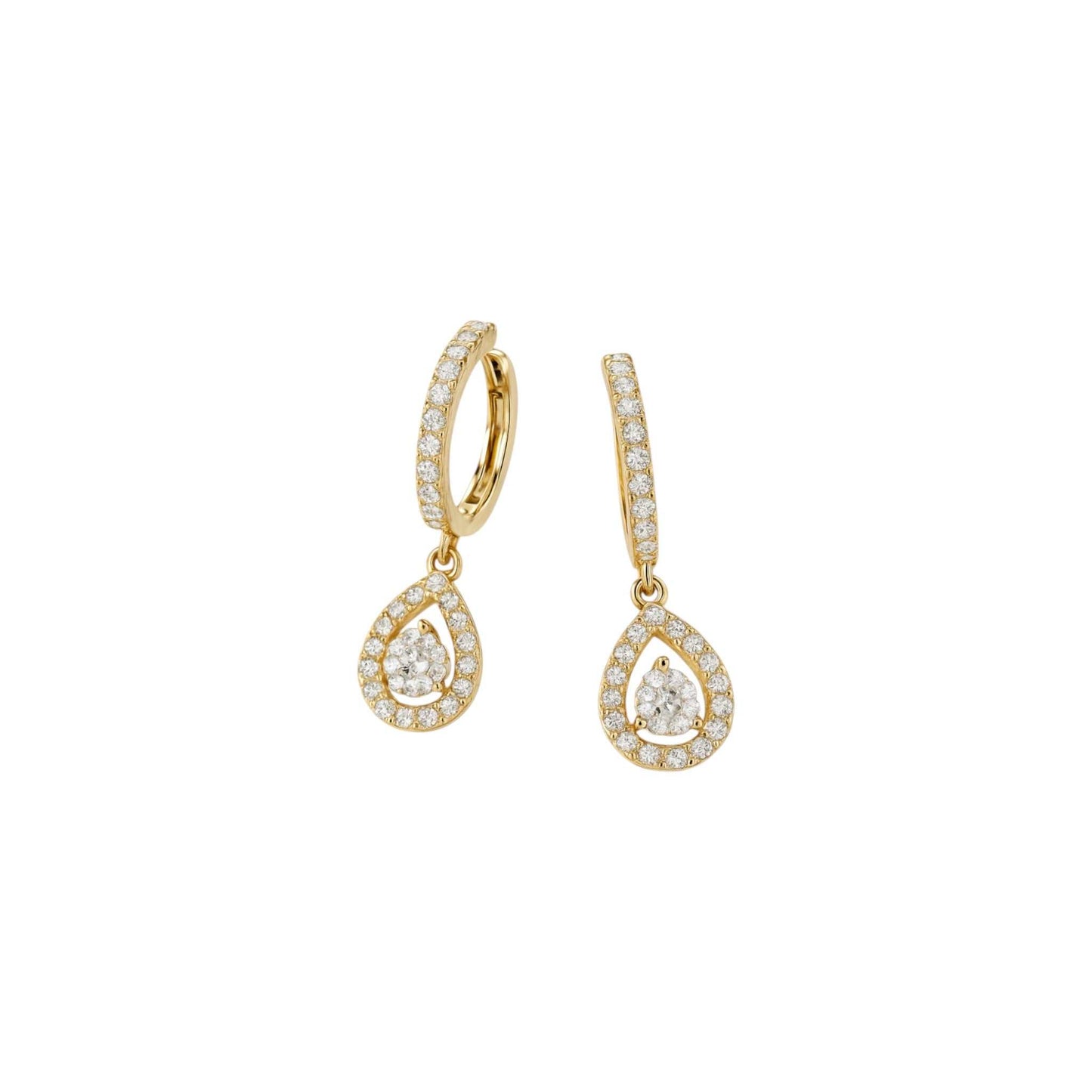 Farah Pear Teardrop Diamond Earrings in 18KT Gold