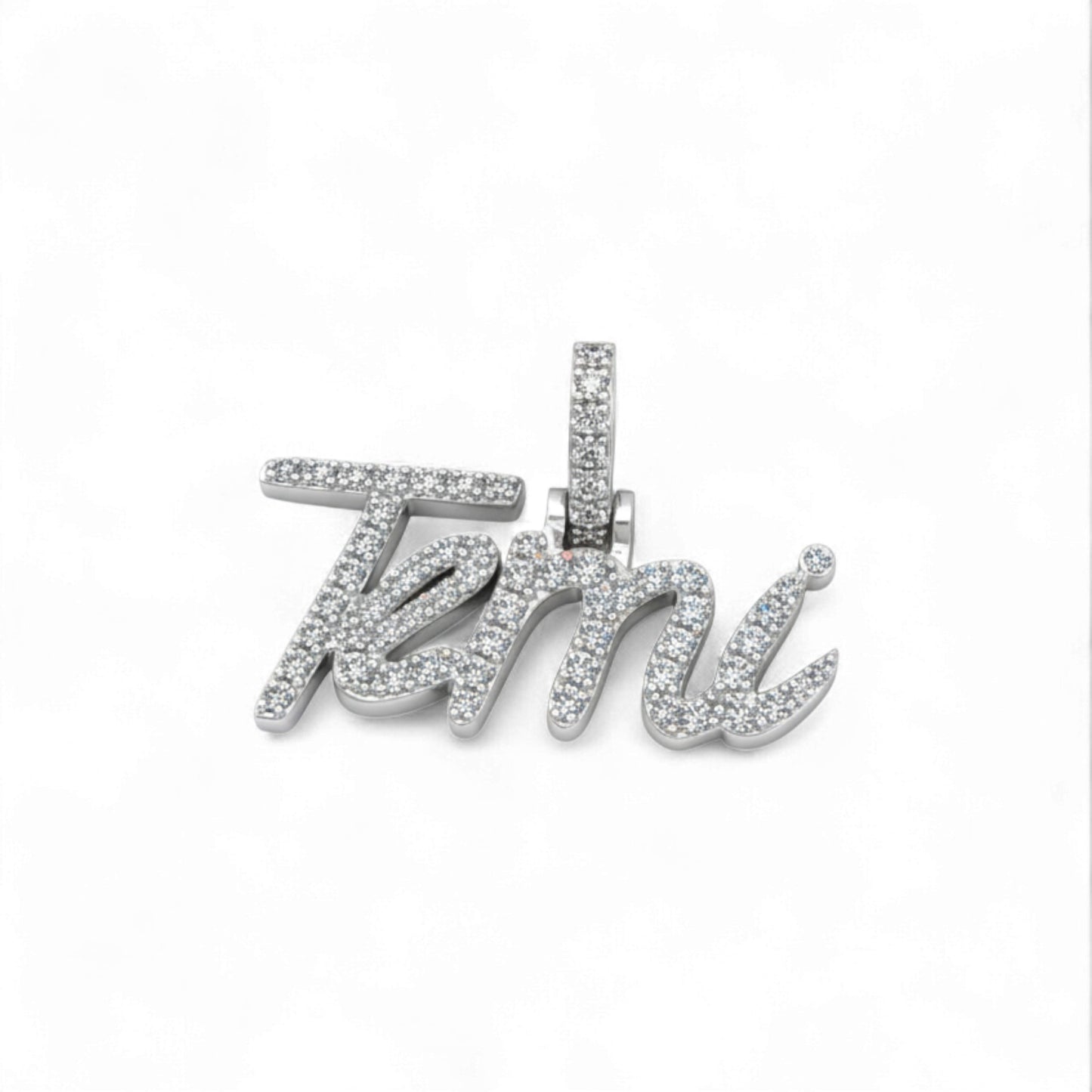 Custome Name "Temi" Diamond Pendant in 18K Gold