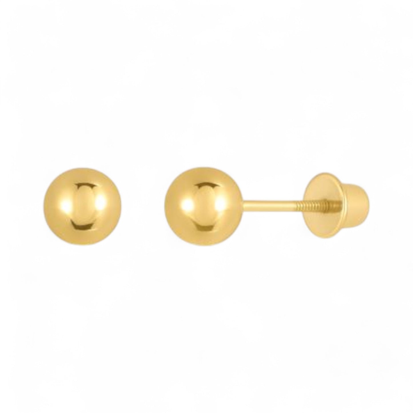 Gold Ball Studs in 18K Gold