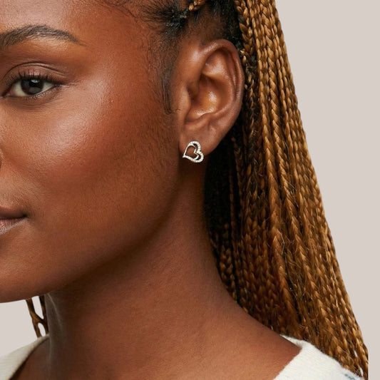 Graceful Heart Studs in 18KT Gold
