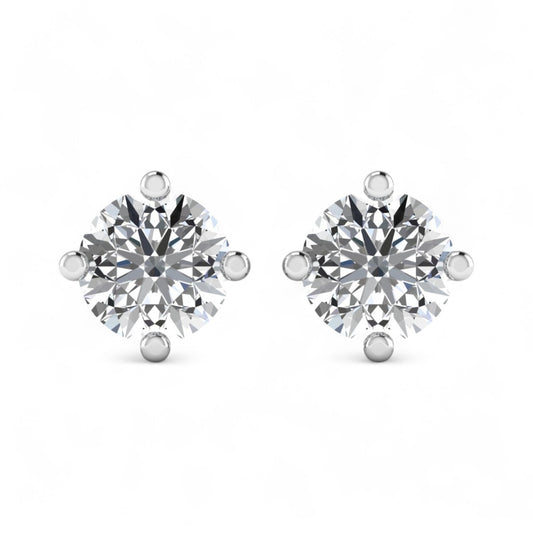 0.33CT Solitaire Natural Diamond Studs in 18K Gold