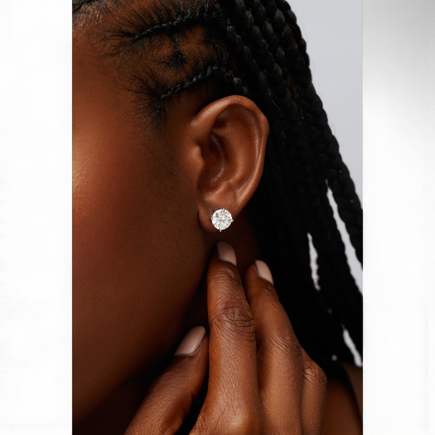 ICT Solitaire Lab Grown Diamond Studs in 18K Gold