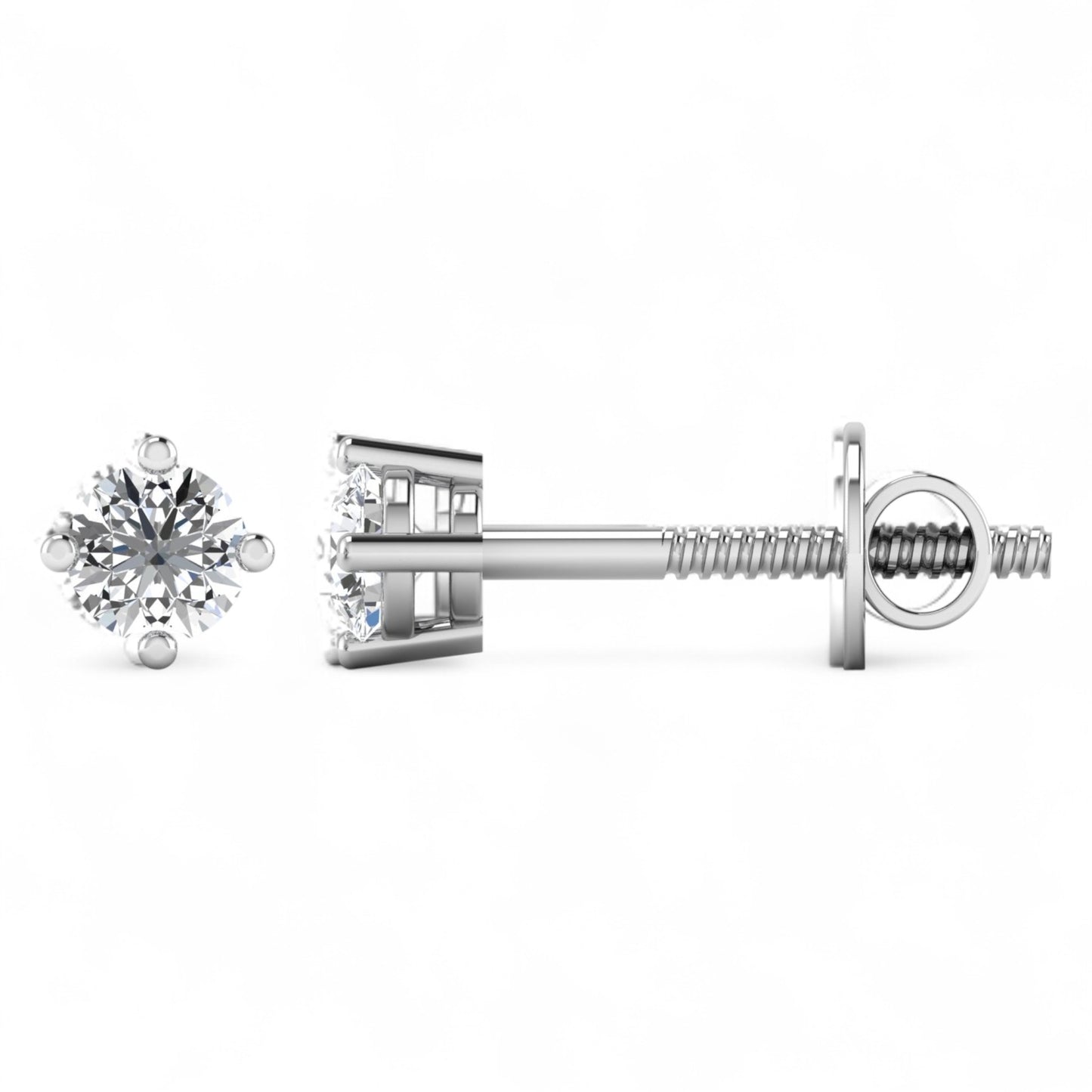 0.33CT Solitaire Natural Diamond Studs in 18K Gold