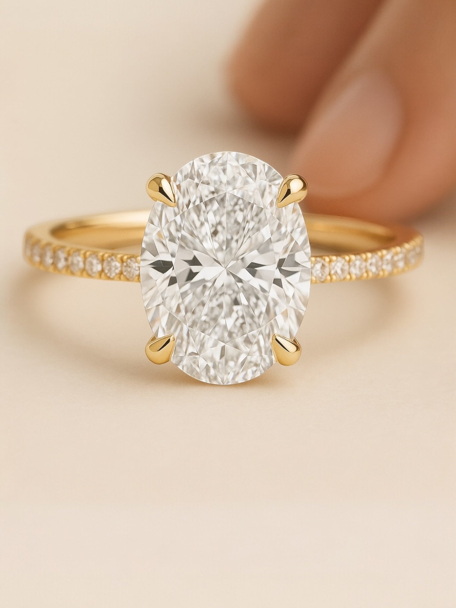 Tc Martin Jewelers Fay Oval Cut Moissanite And Natural Diamond