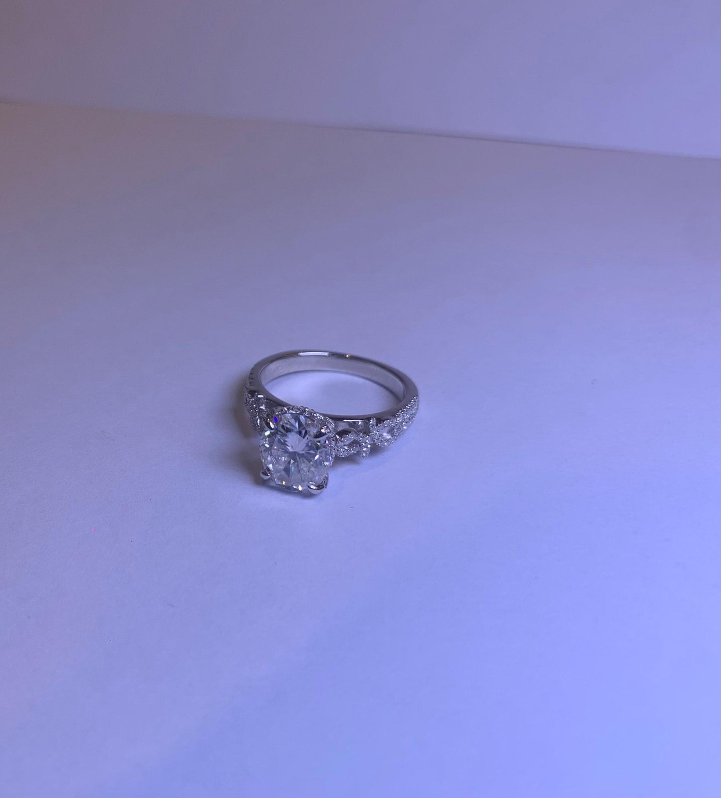 Signature Oval Cut Moissanite Engagement Ring in 925 Sterling Silver