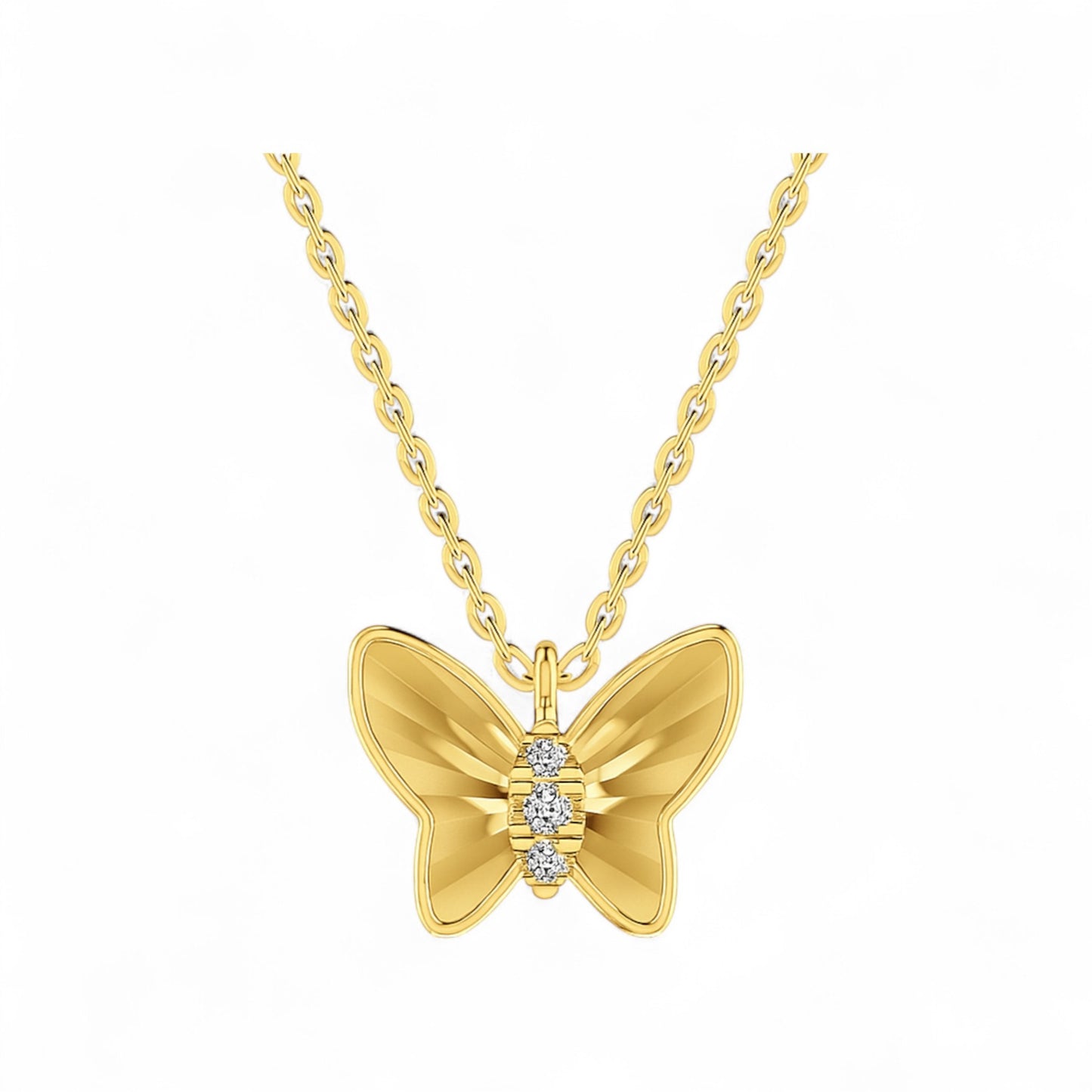 Flutura Butterfly Natural Diamond Necklace in 18K Gold